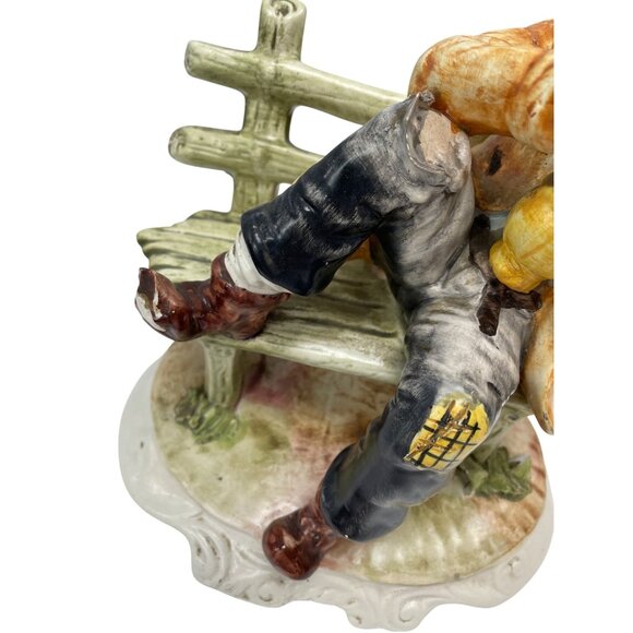 Giao Longi VTG Italy Made Drunk man on Bench Ceramic fIgurine 10"x9"x6" SKU 9393 - Picture 11 of 14